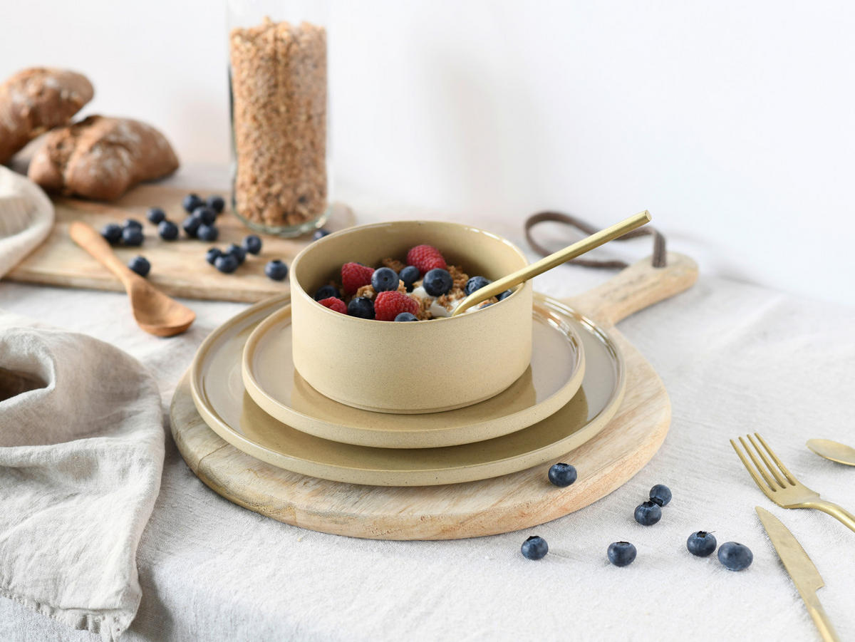 MÜSLISCHALENSET Futuro 4-teilig  - Hellbraun, Basics, Keramik (14/14/6cm) - Creatable