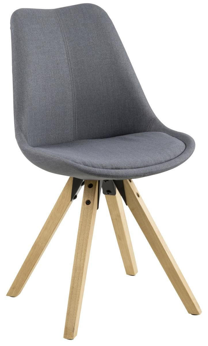 STUHL Flachgewebe Dunkelgrau  - Dunkelgrau/Eichefarben, Design, Holz/Textil (48/85/55cm) - Carryhome