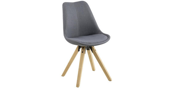 STUHL Flachgewebe Dunkelgrau - Dunkelgrau/Eichefarben, Design, Holz/Textil (48/85/55cm) - Carryhome