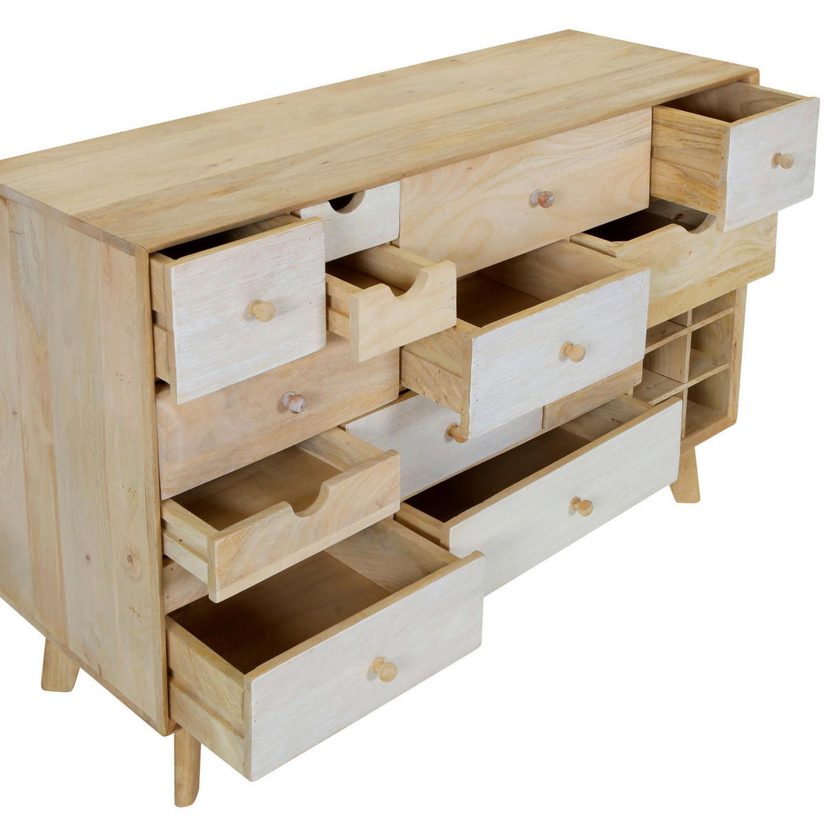 KOMMODE Kata  in 115/80/42 cm  - Naturfarben/Weiß, Design, Holz (115/80/42cm) - Landscape