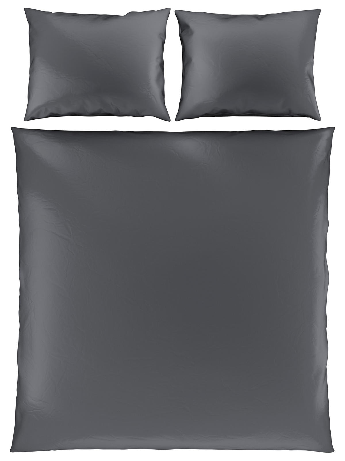 POSTEĽNÁ BIELIZEŇ, satén, antracitová, 200/200 cm - antracitová, Basics, textil (200/200cm) - Novel