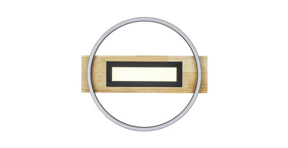 LED-DECKENLEUCHTE 45/50/7,5 cm - Schwarz/Naturfarben, Trend, Holz/Kunststoff (45/50/7,5cm) - Novel