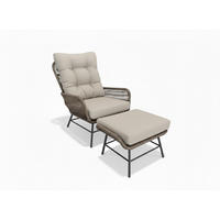 GARTENSESSEL-SET Metall, Textil Anthrazit, Champagner  - Champagner/Anthrazit, Modern, Textil/Metall (72/96/139cm) - Tierra Outdoor