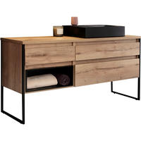 WASCHTISCHKOMBI 164,6 cm  - Eichefarben/Schwarz, Design, Keramik/Holzwerkstoff (164,6cm) - Schöner Wohnen