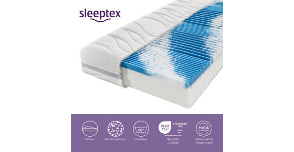 KOMFORTSCHAUMMATRATZE PERFECT TOUCH KS 200/200 cm Höhe ca. 22 cm  - Weiß, KONVENTIONELL, Textil (200/200cm) - Sleeptex