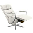 RELAXSESSEL in Leder Weiß  - Chromfarben/Weiß, Design, Leder/Metall (64/112/80cm) - Cantus
