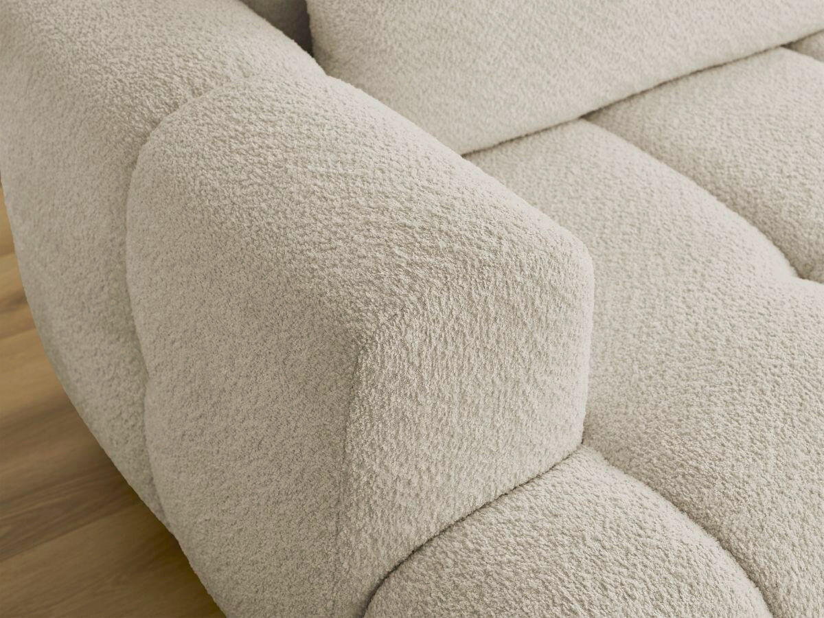 ECKSCHLAFSOFA FUJI Bouclé Beige  inkl.  - Beige/Schwarz, MODERN, Kunststoff/Textil (292/160cm)