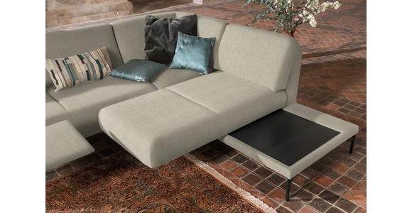 ECKSOFA in Flachgewebe, Struktur Beige  - Anthrazit/Beige, Design, Textil/Metall (254/230cm) - Ambiente