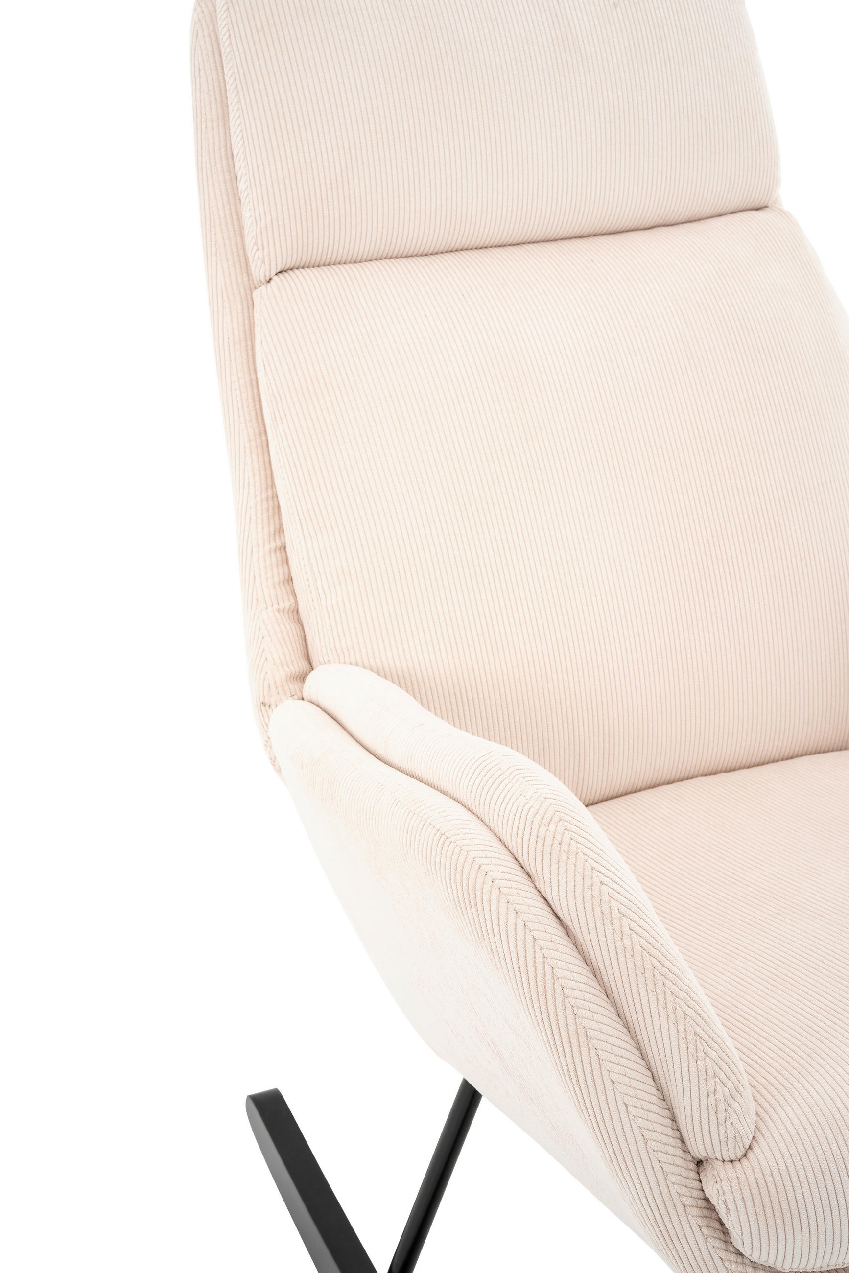 SCHAUKELSESSEL in Cord Creme, Schwarz  - Creme/Schwarz, Design, Holz/Textil (70/105/87cm) - Livetastic