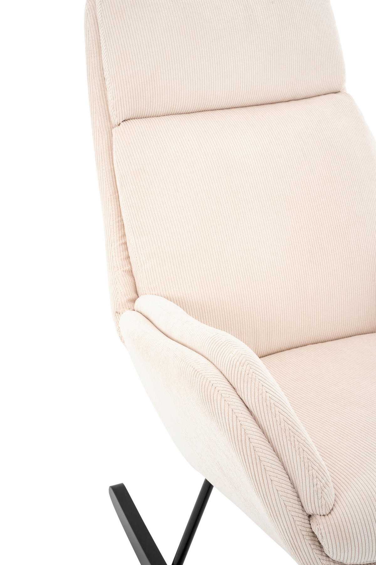 SCHAUKELSESSEL in Cord Creme, Schwarz  - Creme/Schwarz, Design, Holz/Textil (70/105/87cm) - Livetastic