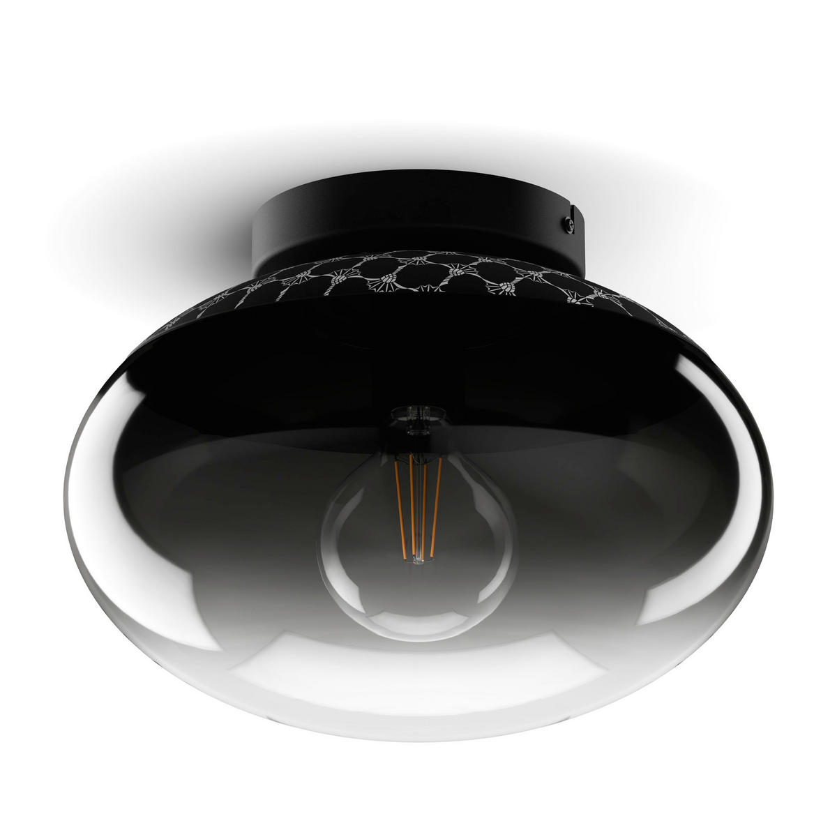 DECKENLEUCHTE  28/24,5 cm    - Transparent/Schwarz, Lifestyle, Glas/Metall (28/24,5cm) - Joop!