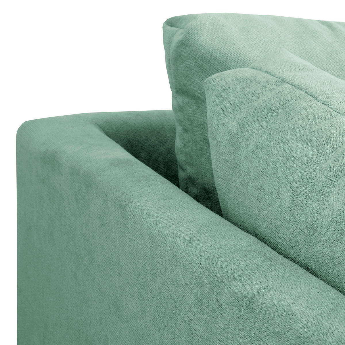 ECKSOFA inkl. Hocker Ariella in Mikrofaser Mintgrün  161/231 cm  - Naturfarben/Mintgrün, Design, Holz/Textil (161/231cm) - Livetastic