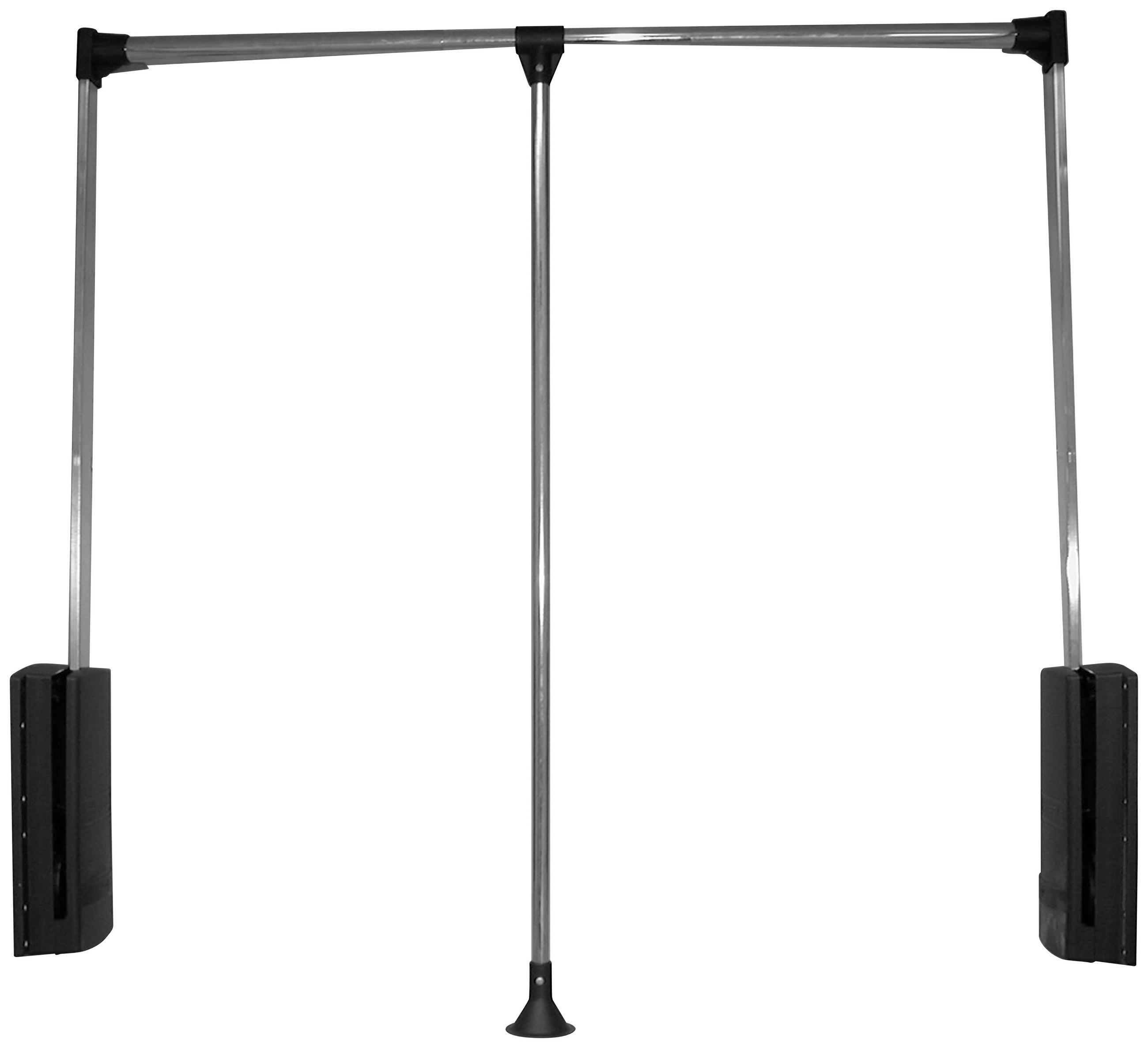 KLEIDERLIFT 87/85/14 cm Schwarz, Alufarben  - Schwarz/Alufarben, Design, Kunststoff/Metall (87/85/14cm) - Carryhome