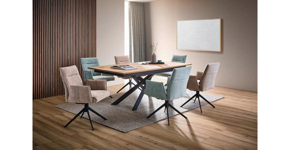 ESSTISCH in Holz, Metall, Holzwerkstoff 190-290/100/76 cm  - Eichefarben/Schwarz, MODERN, Holz/Holzwerkstoff (190-290/100/76cm) - Valnatura