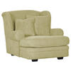 XXL-SESSEL in Cord Hellgrün  - Beige/Dunkelbraun, Design, Holz/Textil (121/100/140cm) - Ambia Home