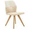 STUHL  in Lederlook, Webstoff  - Wildeiche/Beige, Konventionell, Holz/Textil (49,5/87/62,5cm) - Valdera