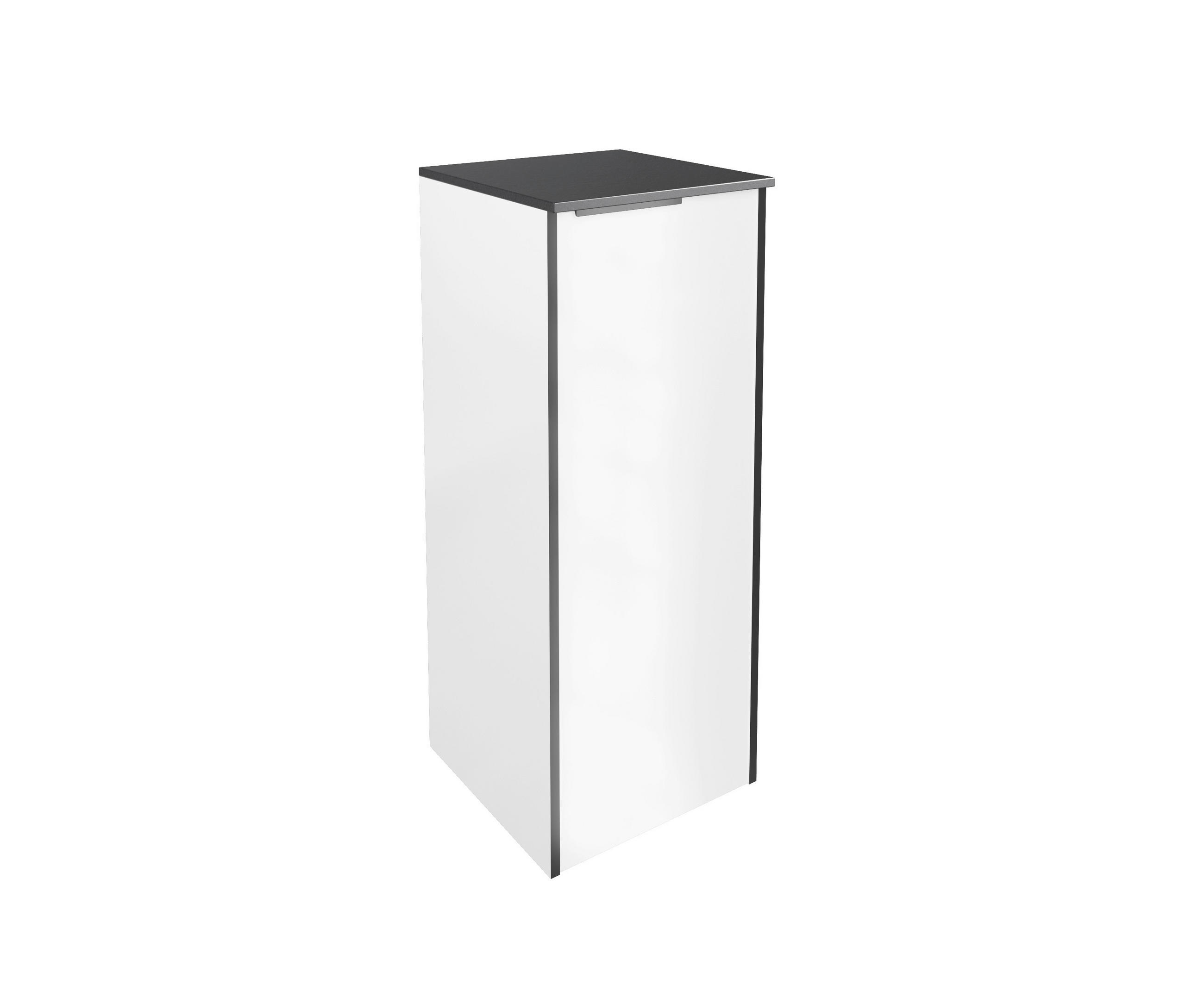 MIDISCHRANK 32,8/82,2/33 cm  - Weiß Hochglanz/Schwarz, Basics, Glas/Holzwerkstoff (32,8/82,2/33cm) - Voleo