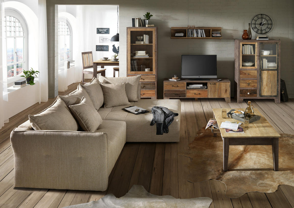 HIGHBOARD  in 90/118/40 cm  - Weiss/Messingfarben, Trend, Keramik/Holz (90/118/40cm) - Landscape