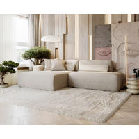 ECKSOFA REVE in Chenille Beige  160/284 cm  - Beige/Schwarz, Design, Kunststoff/Textil (160/284cm) - Livetastic