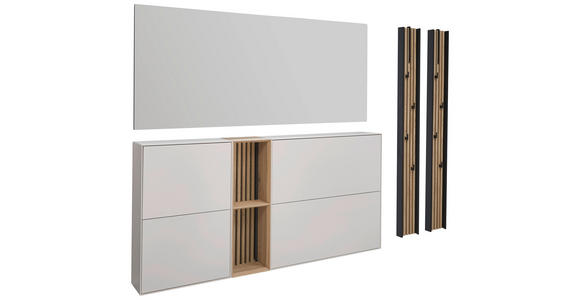 GARDEROBE  in 256/174/20 cm  - Eichefarben/Anthrazit, Design, Glas/Holz (256/174/20cm) - Johann Jakob