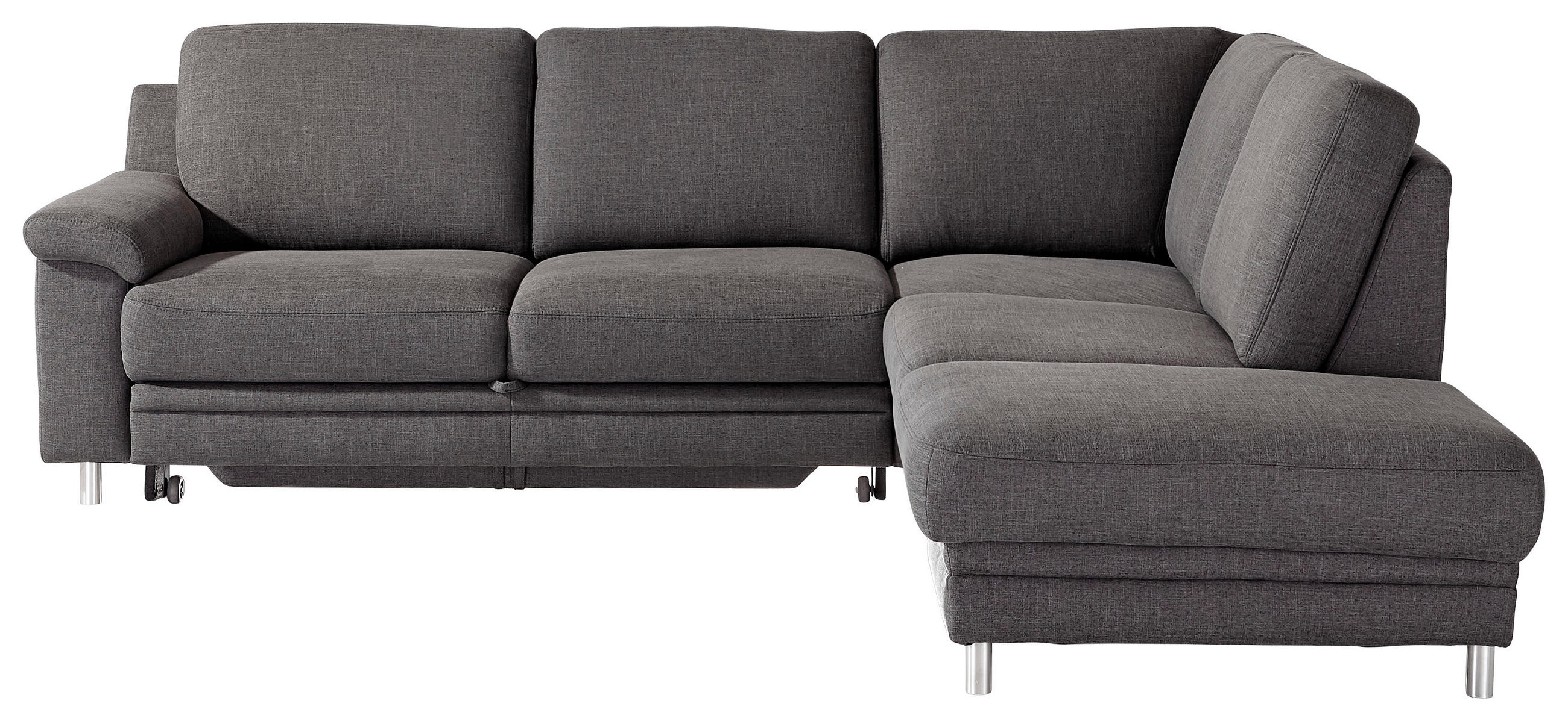 SJEDEĆA GARNITURA tekstil  tamno siva   - tamno siva/boje kroma, Moderno, tekstil (252/208cm) - Pure Home Comfort