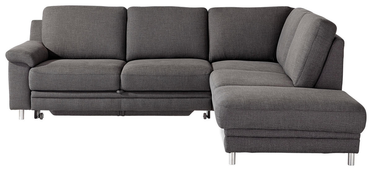 SJEDEĆA GARNITURA tekstil  tamno siva   - tamno siva/boje kroma, Moderno, tekstil (252/208cm) - Pure Home Comfort