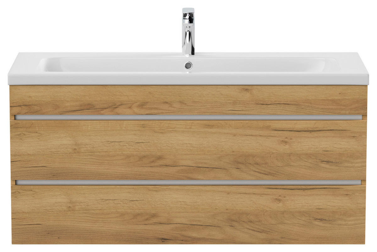 WASCHTISCHKOMBI 120 cm  - Eichefarben/Weiß, Basics, Holzwerkstoff/Stein (120cm) - MID.YOU