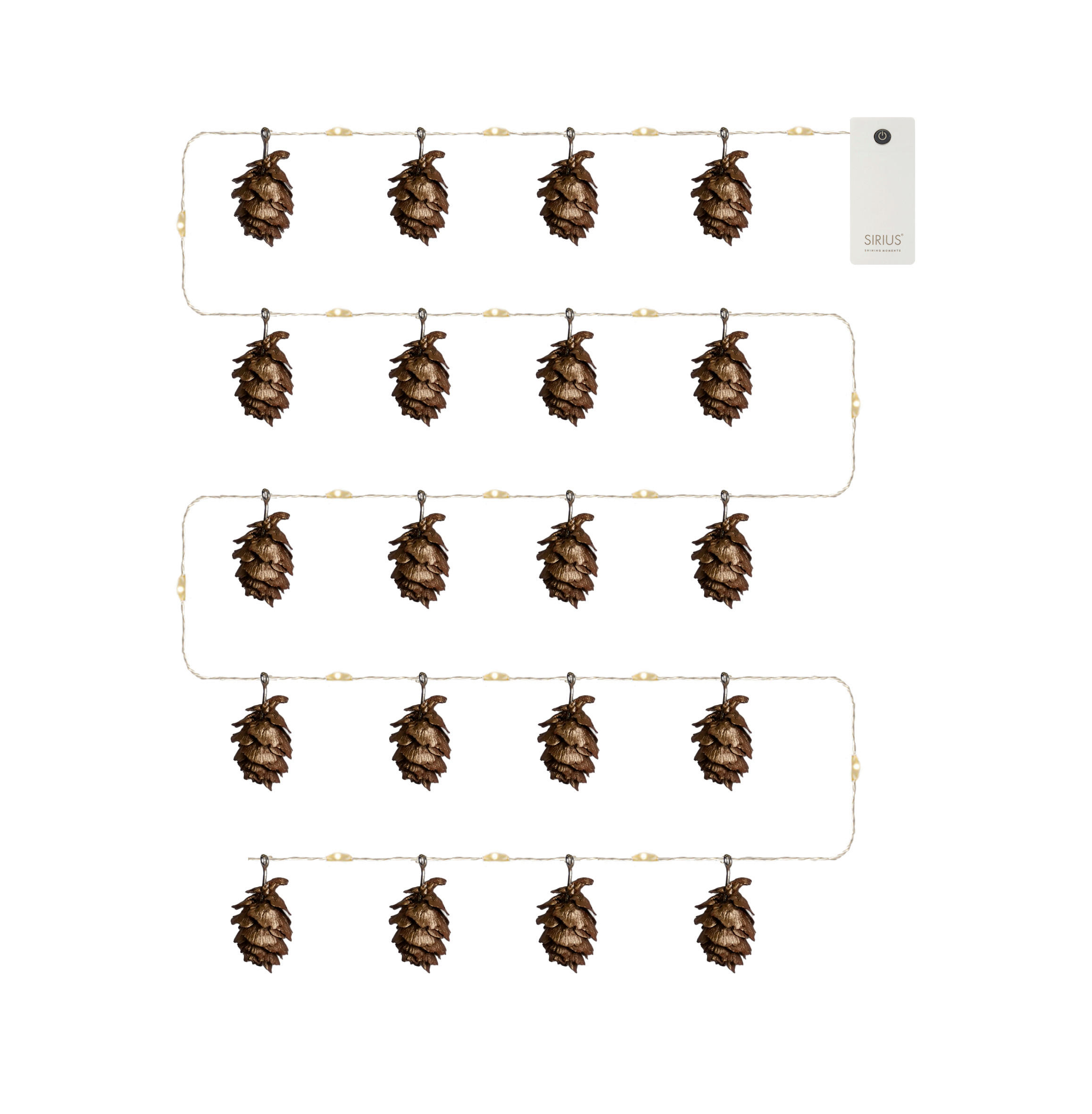 LICHTERKETTE 200 cm  - Goldfarben/Braun, KONVENTIONELL, Metall (200cm)