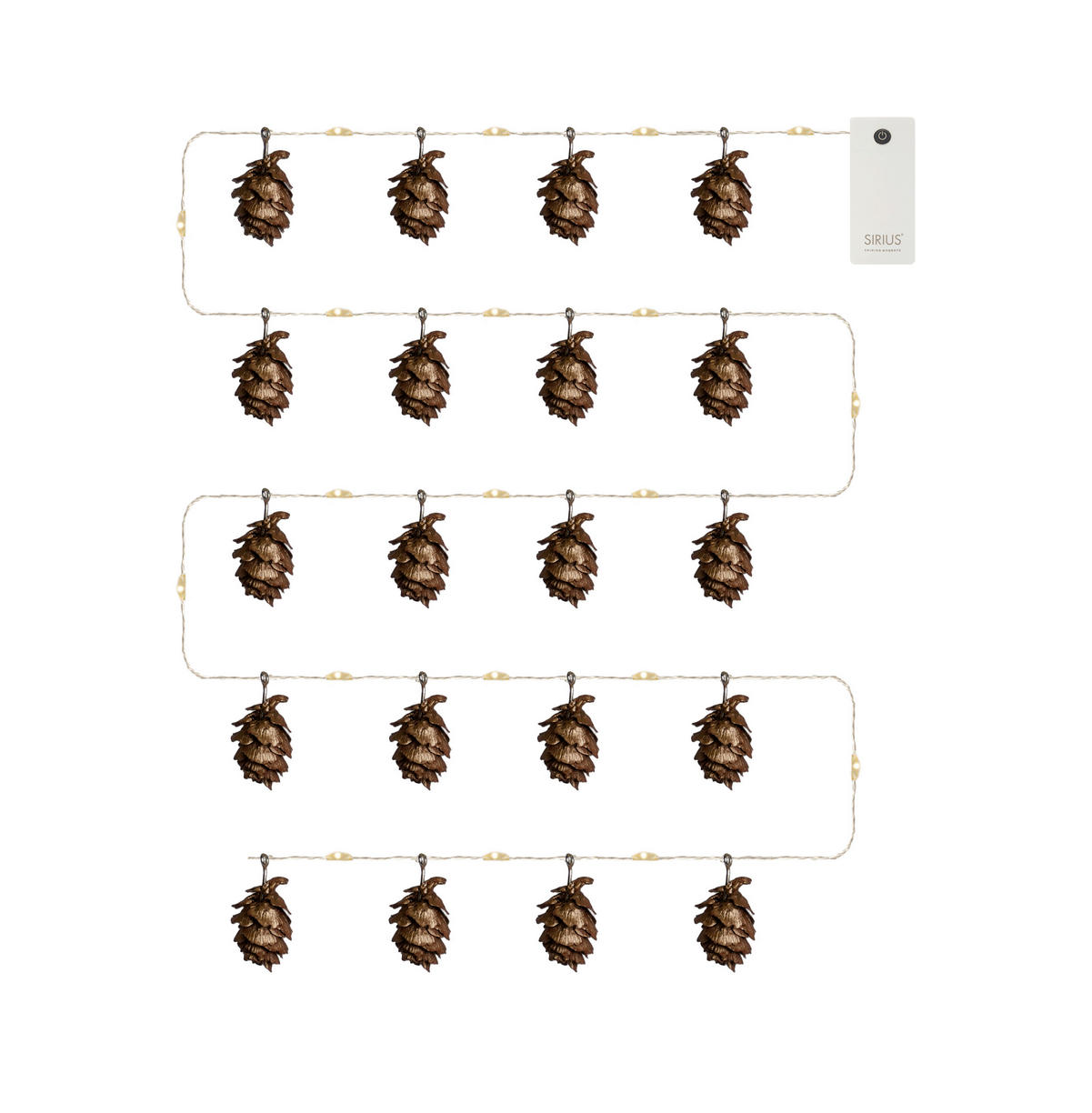 LICHTERKETTE 200 cm  - Goldfarben/Braun, KONVENTIONELL, Metall (200cm)