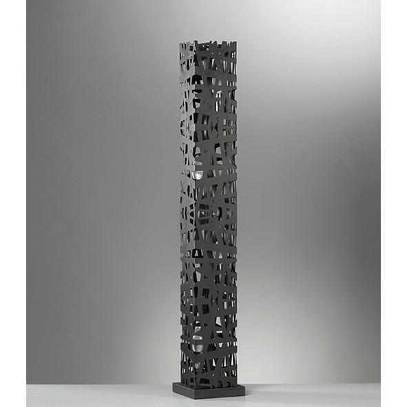 STOJACÍ LAMPA, 22/103 cm  - černá/ostružinová, Design, kov (22/103cm)