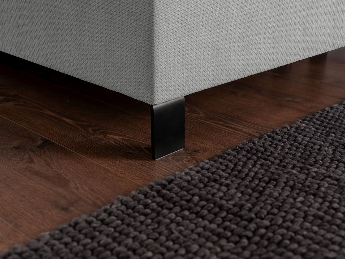 BOXSPRINGBETT 240/220 cm  in Hellgrau  - Hellgrau/Schwarz, Konventionell, Textil/Metall (240/220cm) - Esposa