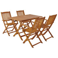 GARTENTISCHGRUPPE Akazie massiv  - Akaziefarben, MODERN, Holz (120cm) - Ambia Garden