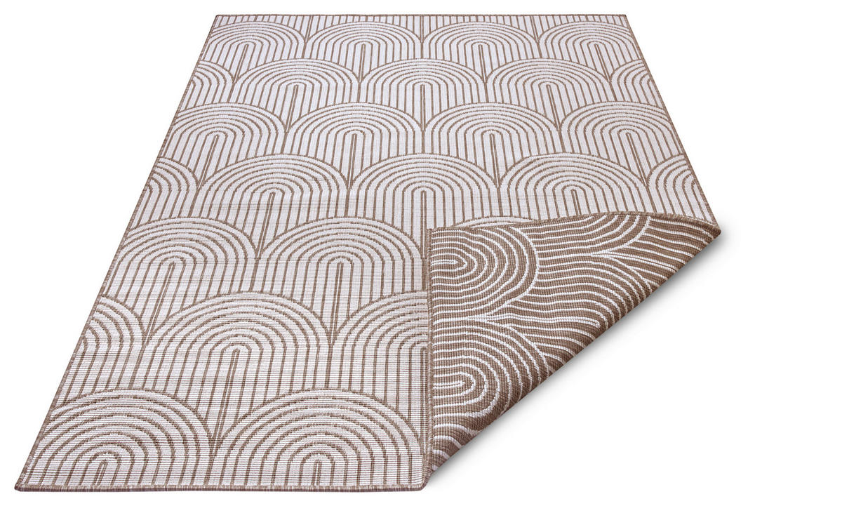 OUTDOORTEPPICH 80/150 cm Pangli Weiß, Cappuccino  - Weiß/Cappuccino, Design, Kunststoff (80/150cm)