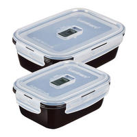 SADA DÓZ NA POTRAVINY 2-dielne - číra/čierna, Basics, sklo - Creatable