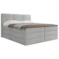 BOXSPRINGBETT 200/200 cm,  in Grau, Bettkasten, Topper, H3 + H4 = fest + sehr fest  - Schwarz/Grau, MODERN, Holz/Kunststoff (200/200cm) - MID.YOU