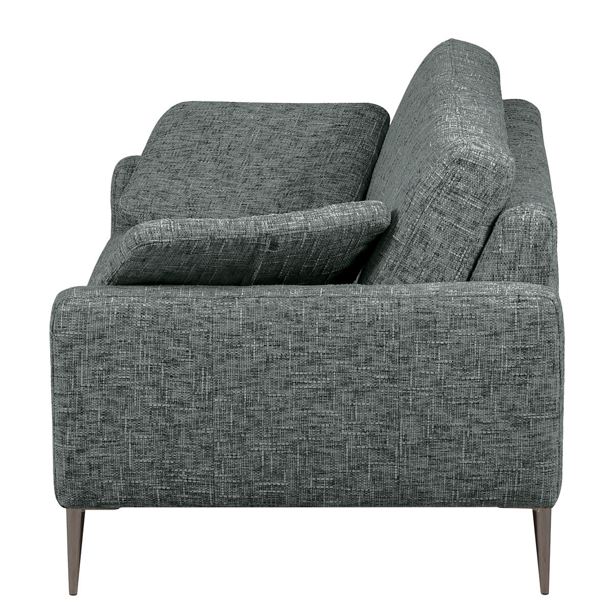 3-SITZER-SOFA SPRING in Webstoff Anthrazit Modern  - Anthrazit/Schwarzchrom, Design, Textil/Metall (187/85/92cm) - Livetastic