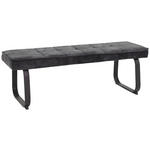 SITZBANK 140/48/45 cm Samt, Velours Anthrazit Metall  - Anthrazit, Design, Textil/Metall (140/48/45cm) - Carryhome