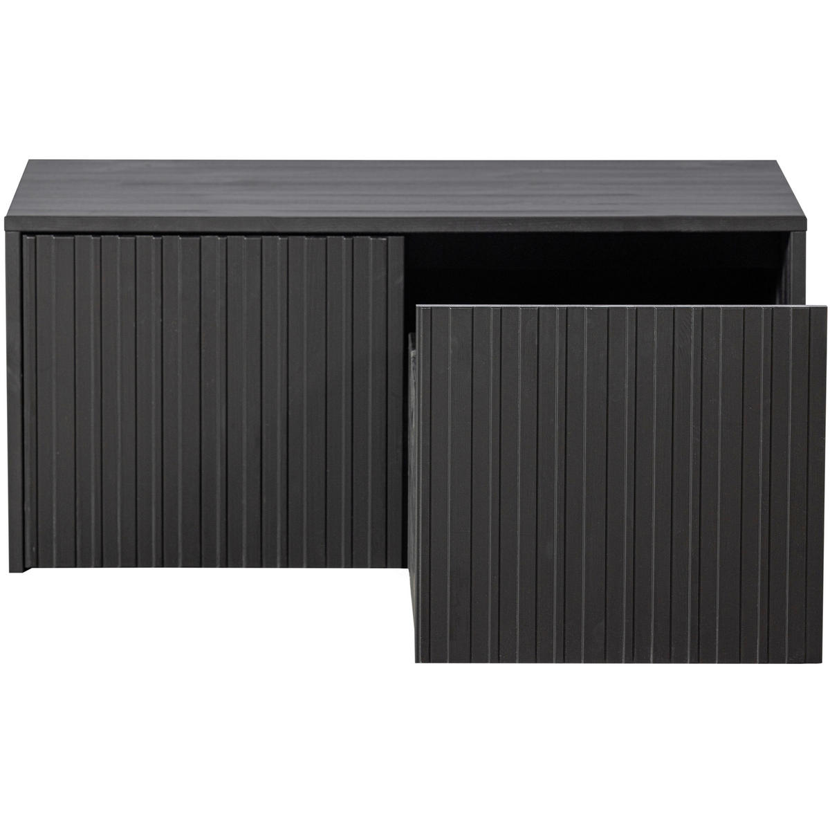SITZBANK 88/40/50 cm Schwarz Kiefer massiv  - Schwarz, Design, Holz (88/40/50cm) - Livetastic