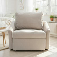 SCHLAFSESSEL RELAX BOX Mikrofaser Silberfarben Liegefunktion Rücken echt  - Beige/Silberfarben, Basics, Kunststoff/Textil (108/86/96cm) - MID.YOU