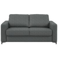 SCHLAFSOFA Webstoff Anthrazit Fussart wählbar, Stoffauswahl, Schlafen auf Sitzhöhe, Rückenfutter, Armteil links, Armteil rechts  - Anthrazit/Schwarz, Konventionell, Textil/Metall (196/87/103cm) - Dieter Knoll