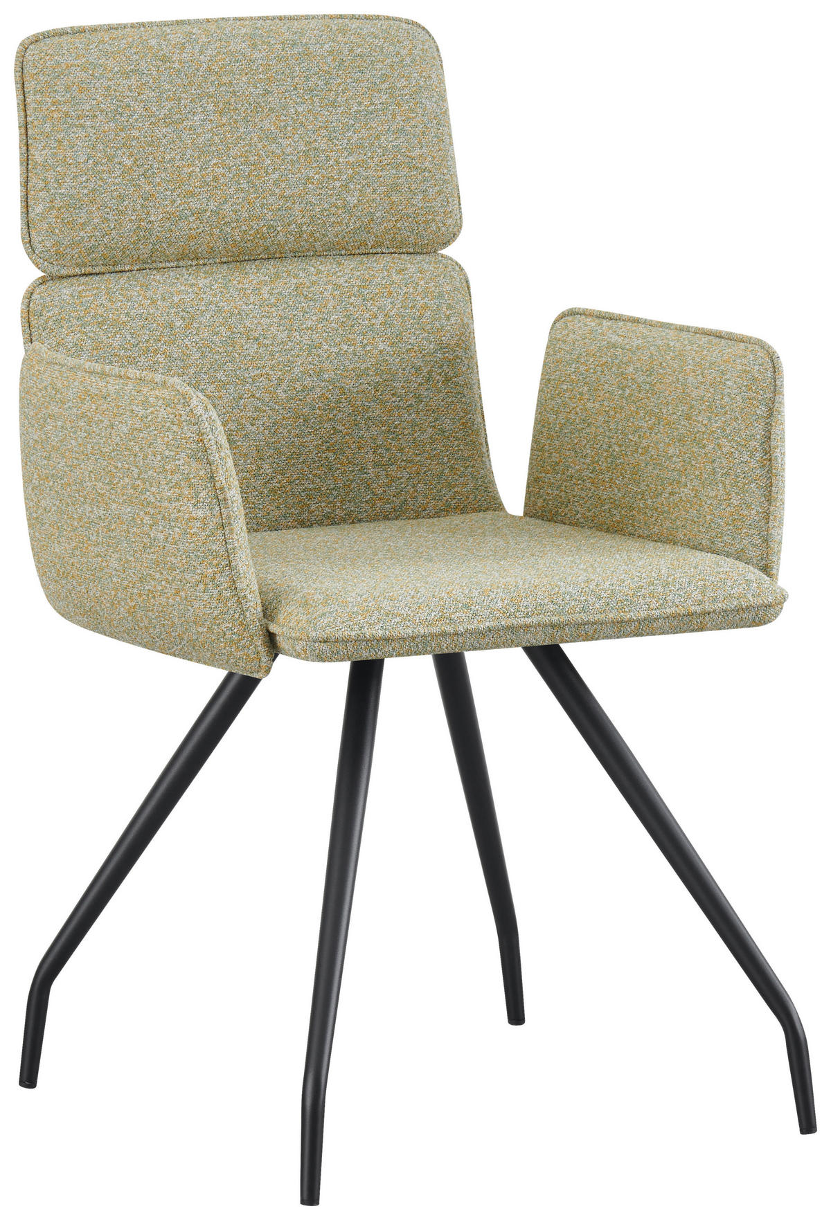 ARMLEHNSTUHL  in Eisen Webstoff  - Schwarz/Hellgrün, Design, Textil/Metall (58/90/62cm) - Stylife