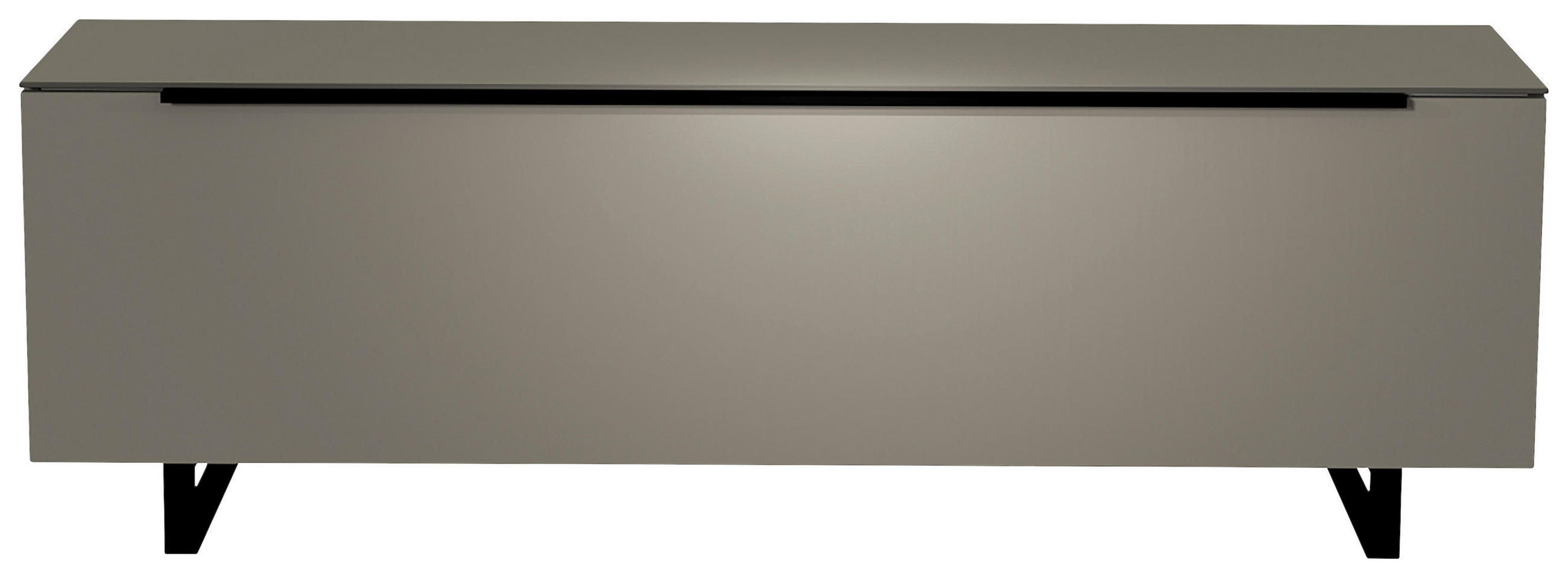 LOWBOARD Grau, Schwarz 160/51/45 cm - Schwarz/Grau, Design, Glas/Holzwerkstoff (160/51/45cm) - Moderano