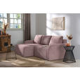 ECKSOFA Dunkelrosa Cord  - Dunkelrosa/Schwarz, KONVENTIONELL, Kunststoff/Textil (217/146cm) - Carryhome