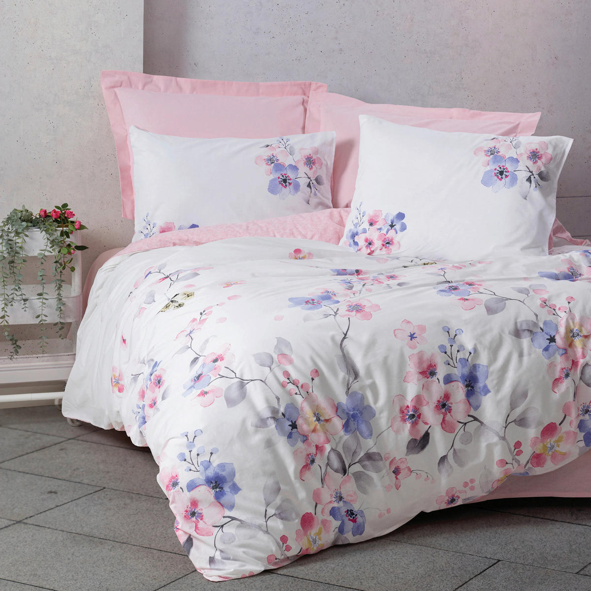 BETTWÄSCHE 135/200 cm  - Pink/Lila, Basics, Textil (135/200cm)