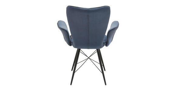 ARMLEHNSTUHL in Blau, Grau, Schwarz - Blau/Schwarz, Design, Textil/Metall (57,5/89,5/61cm) - Hom`in