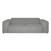 3-SITZER-SOFA HANNAH Cord Hellgrau  - Hellgrau/Schwarz, Design, Kunststoff/Textil (247/75/104cm) - MID.YOU