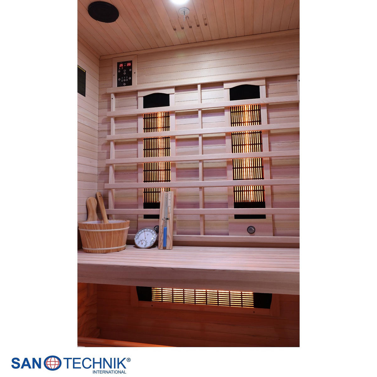 INFRAROTKABINE für 2 Personen  - Naturfarben, Basics, Glas/Holz (130/120/200cm) - Sanotechnik