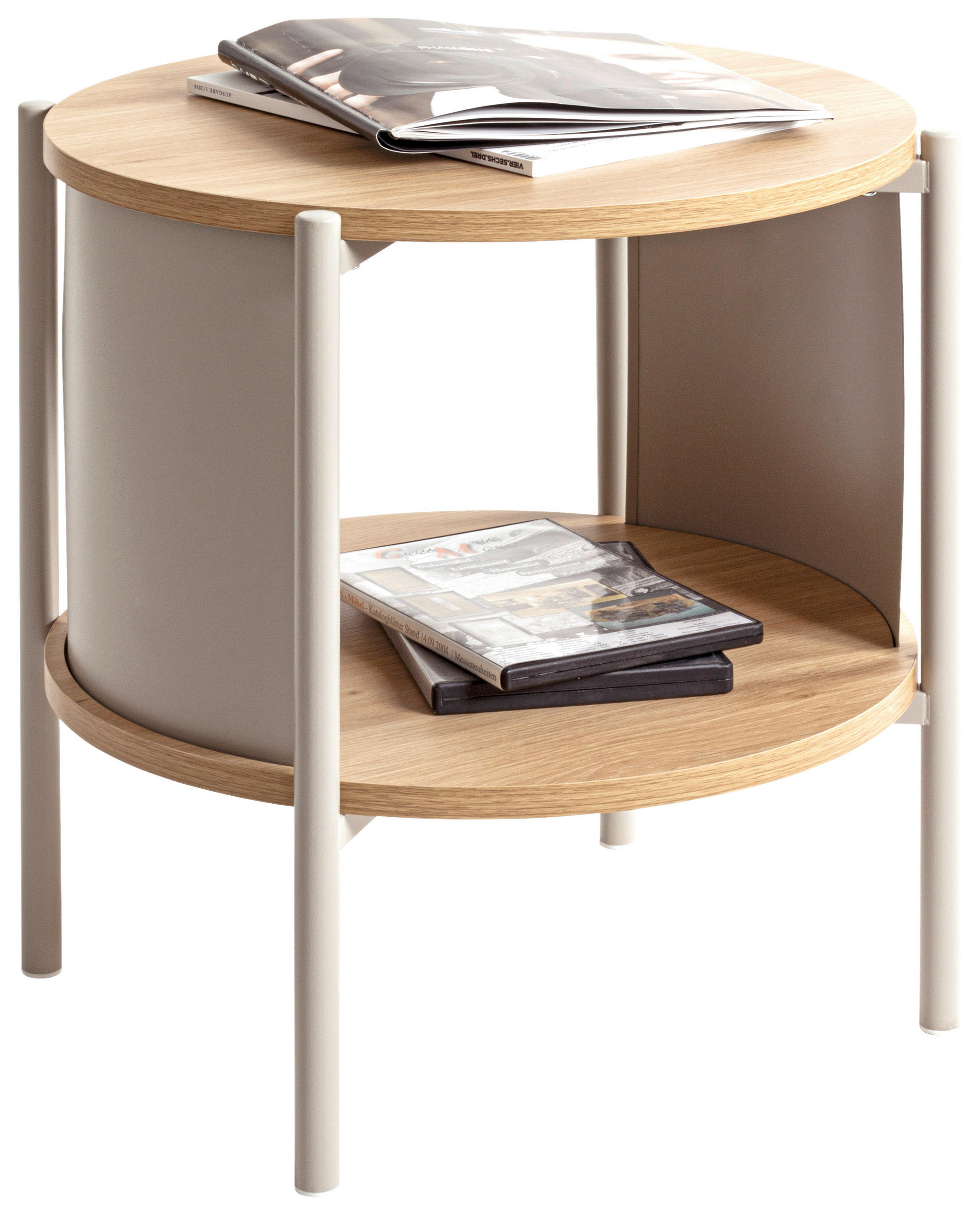 BEISTELLTISCH in Metall, Holzwerkstoff  - Kaschmir/Eichefarben, Trend, Holzwerkstoff/Metall (40/44cm)