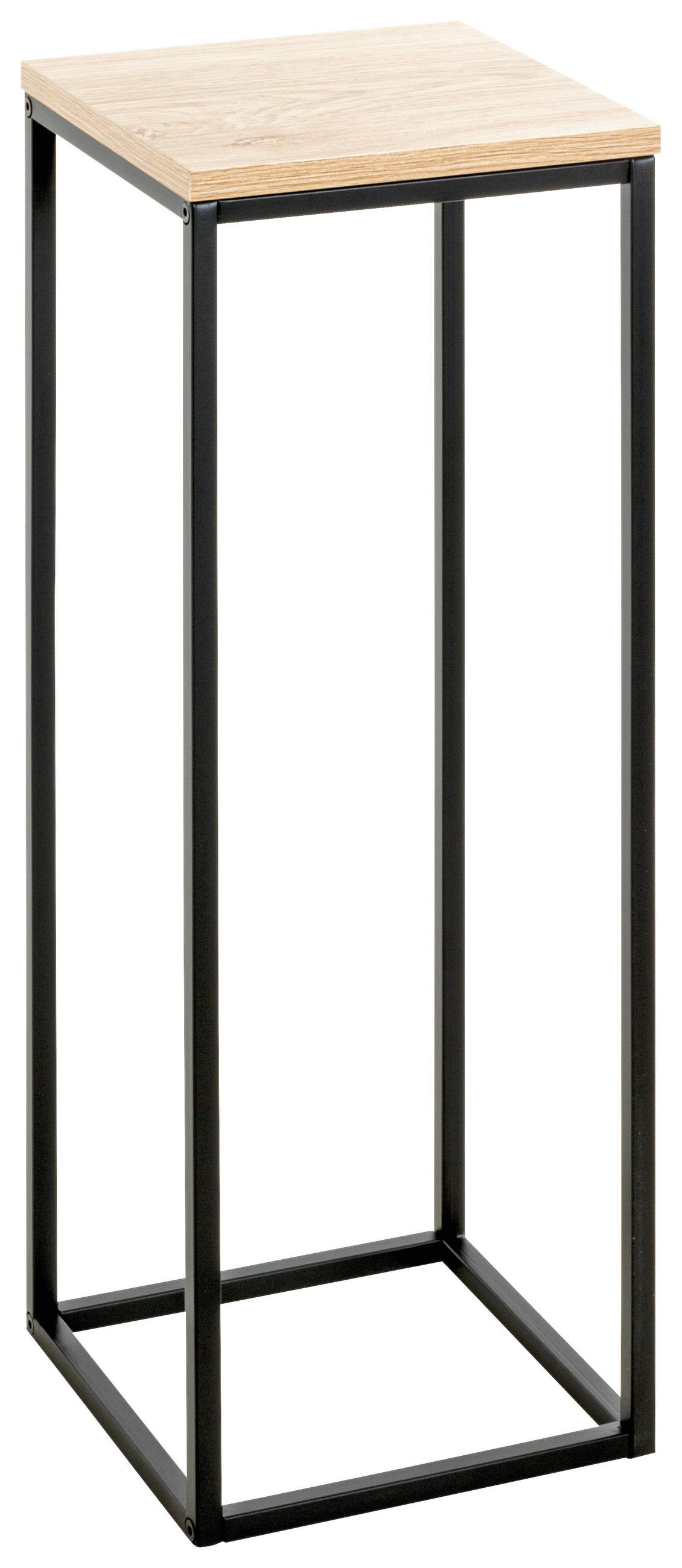 BLUMENSTÄNDER Metall, Holzwerkstoff  - Eichefarben/Schwarz, Design, Holzwerkstoff/Metall (23/67/23cm)