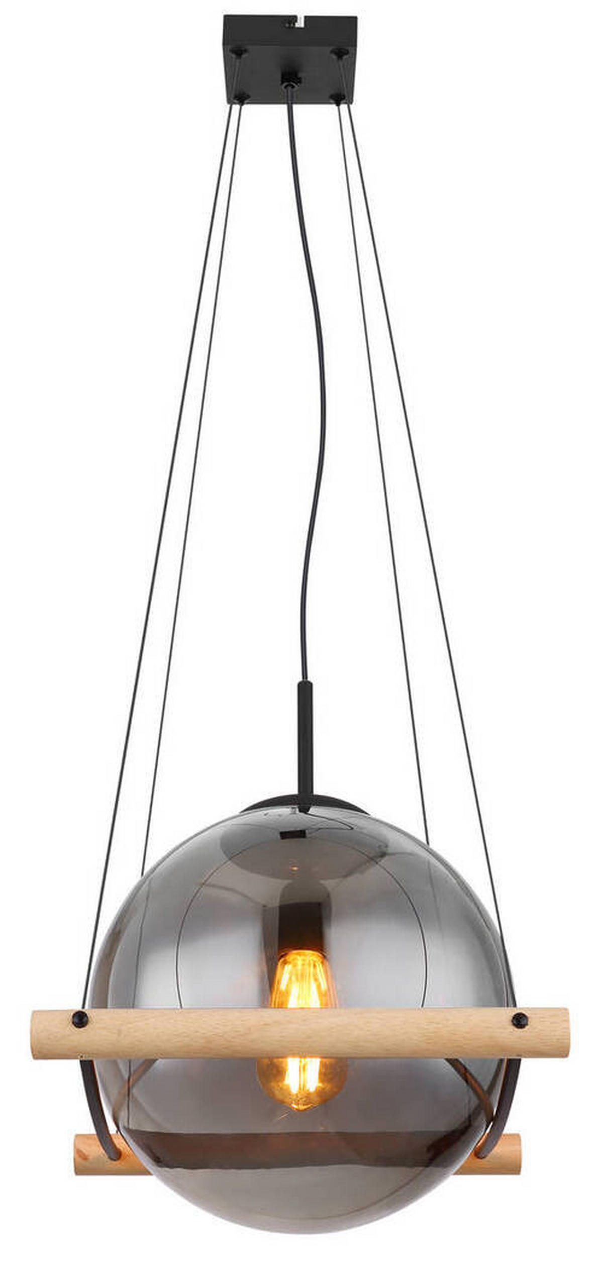 SVJETILJKA VISEĆA    33,5/35/120 cm     - prirodne boje/crna, Design, staklo/drvo (33,5/35/120cm) - Globo